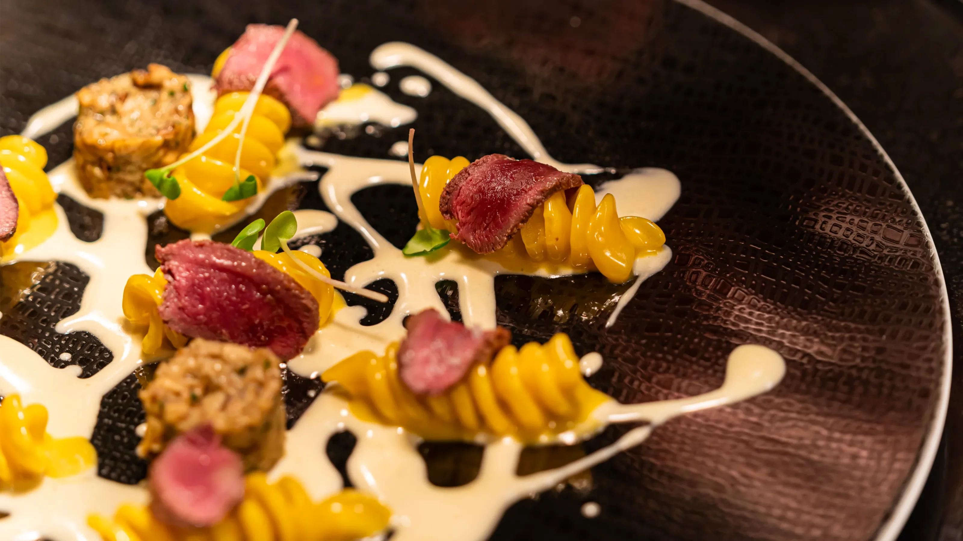 Composizione gastronomica dell'Atelier Restaurant